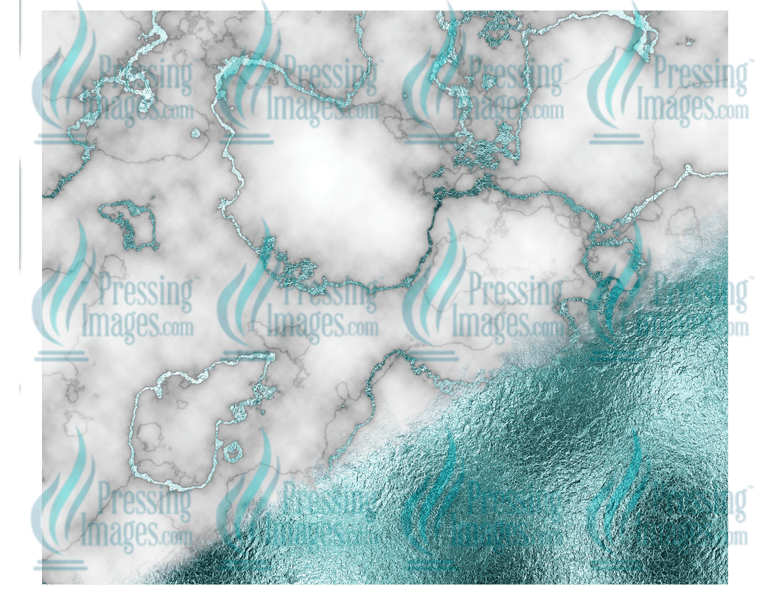 1401 Turquoise Foil Marble Tumbler Wrap.