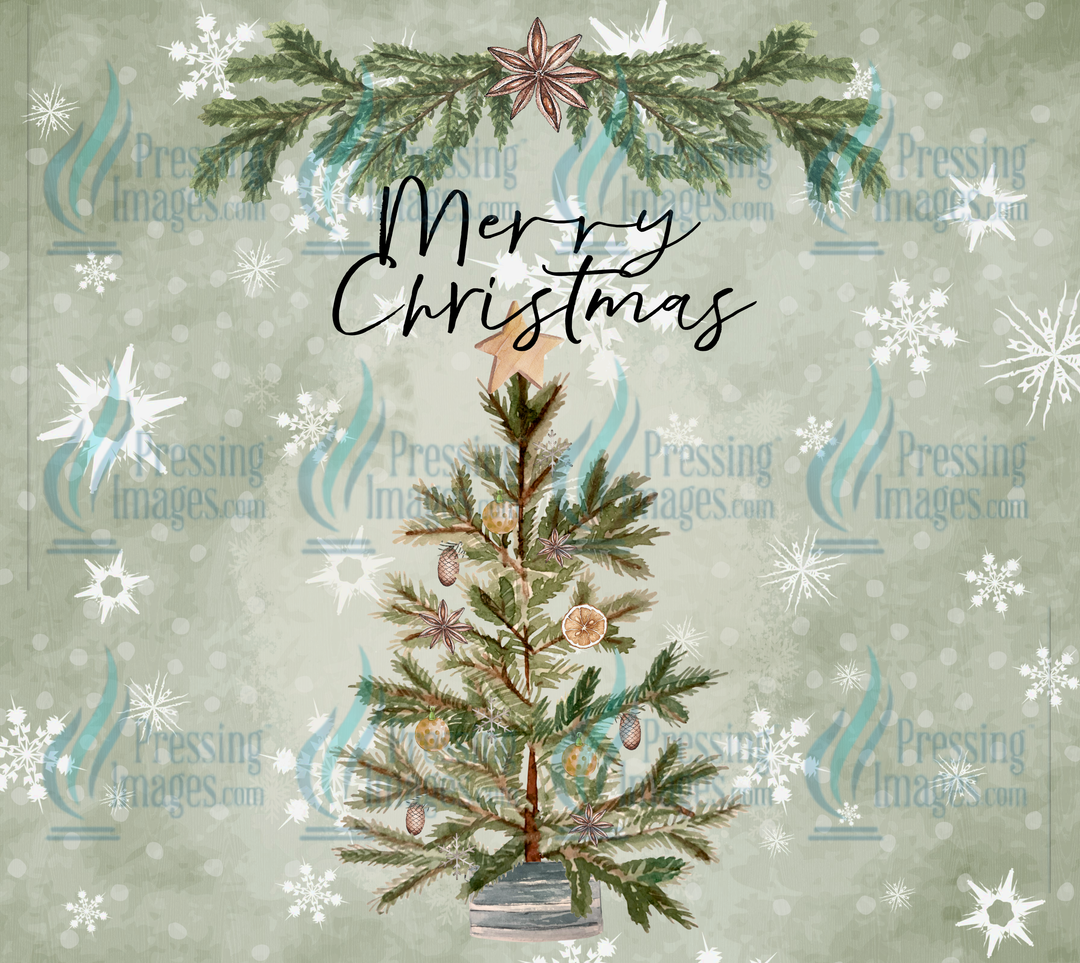 5963 Vintage Christmas Tree Tumbler Wrap.