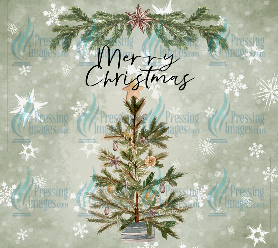 5963 Vintage Christmas Tree Tumbler Wrap.