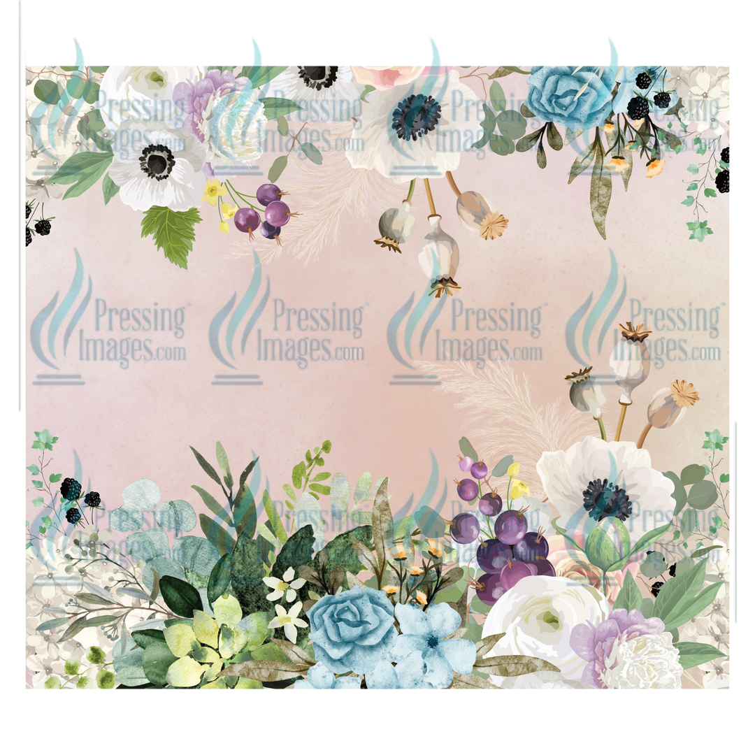 6252 Watercolor flowers Tumbler Wrap