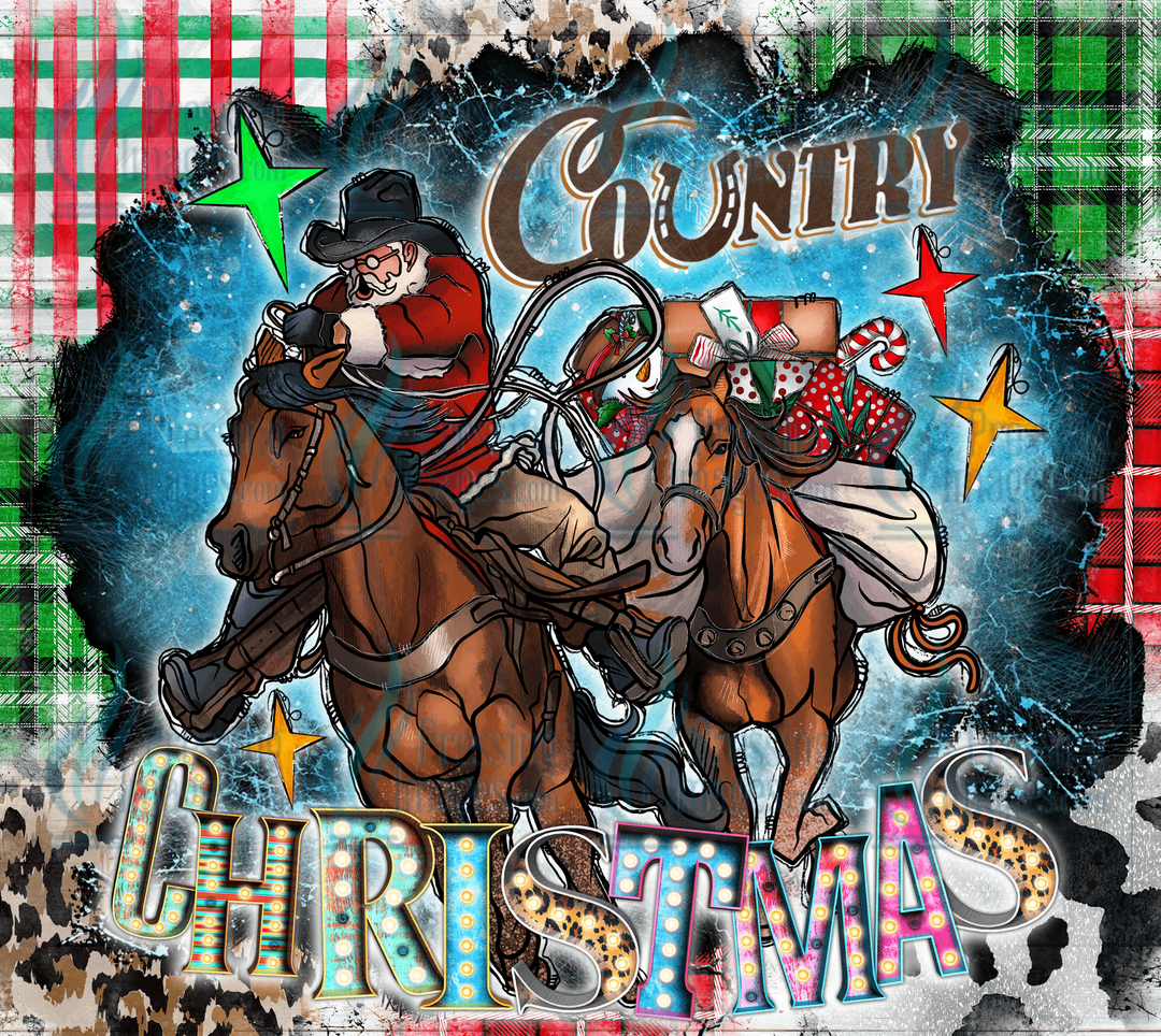 6258 Western Christmas Cowboy Tumbler Wrap