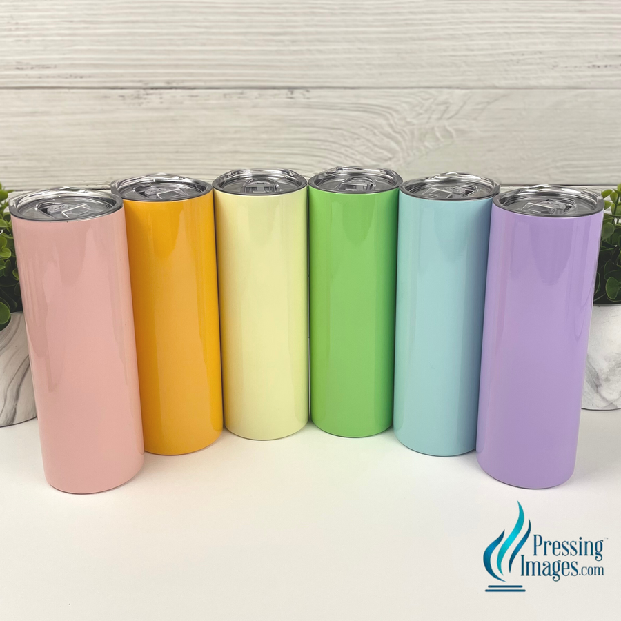 glossy coloured 20oz skinny tumblers for sublimation
