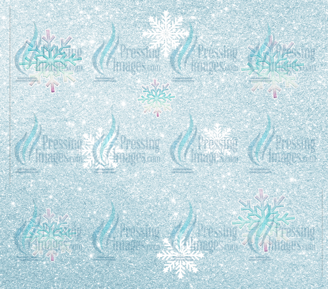 5304 Blue Glitter Snowflakes Tumbler Wrap