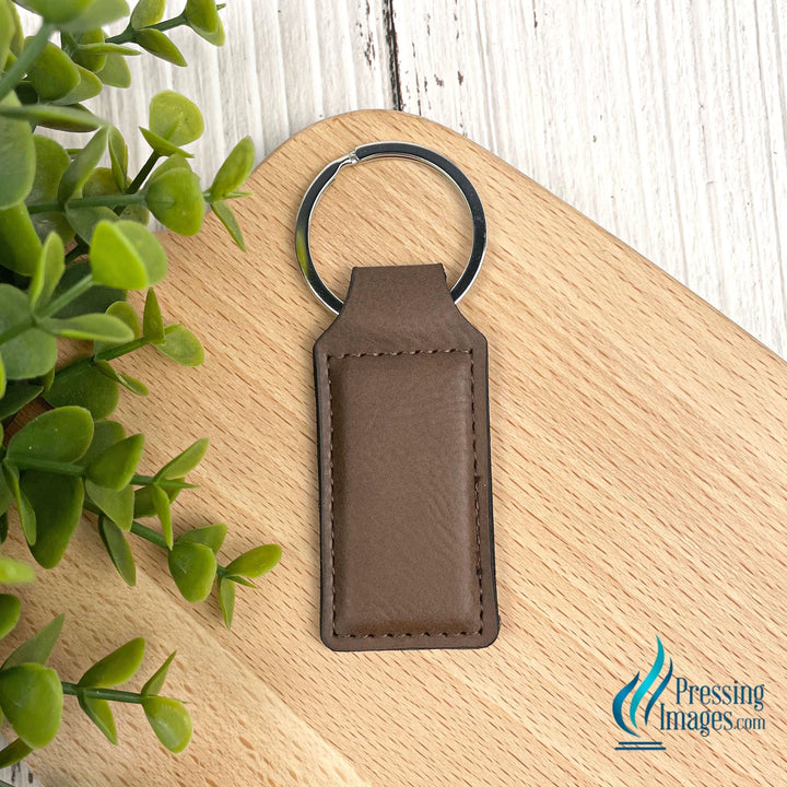 Laser Engraving Faux Leather Keychain