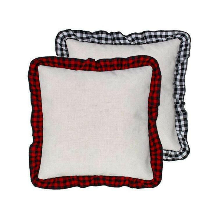 Buffalo Plaid Linen Pillow Cases.