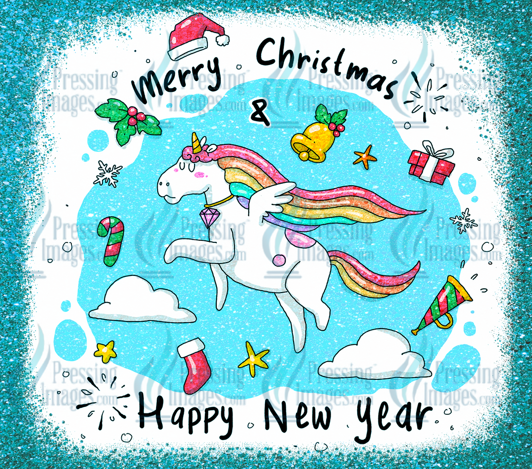 5372 Christmas Unicorn Tumbler Wrap