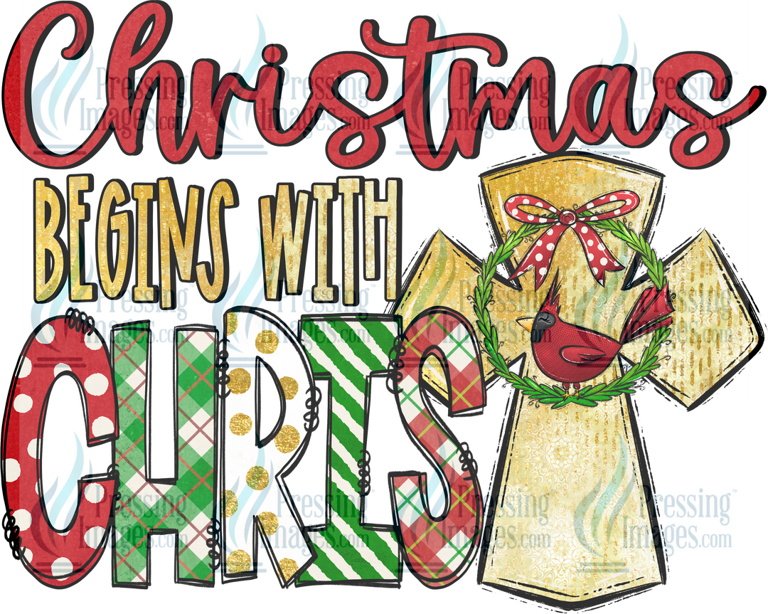 Decal: 1545 Christmas Begins With Christ