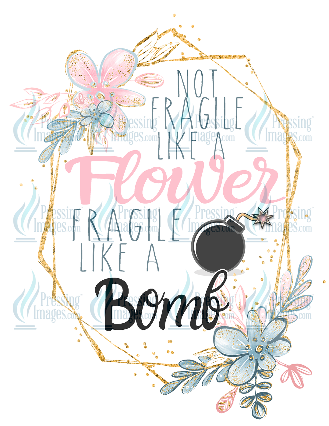 Decal: 1945 Not Fragile like a Flower Fragile like a bomb