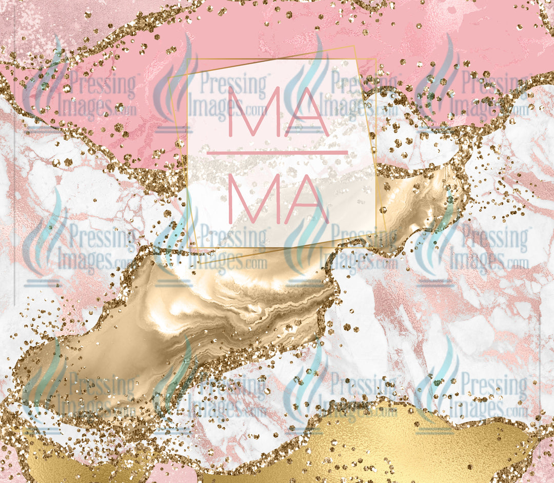 5477 Gold Pink Glitter Mama Tumbler Wrap