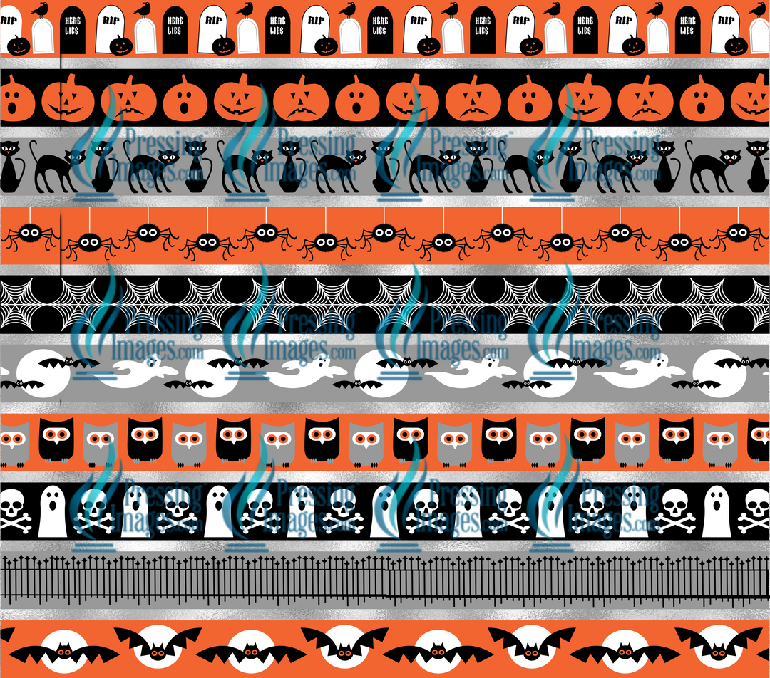 4005 Halloween Strips Tumbler Wrap