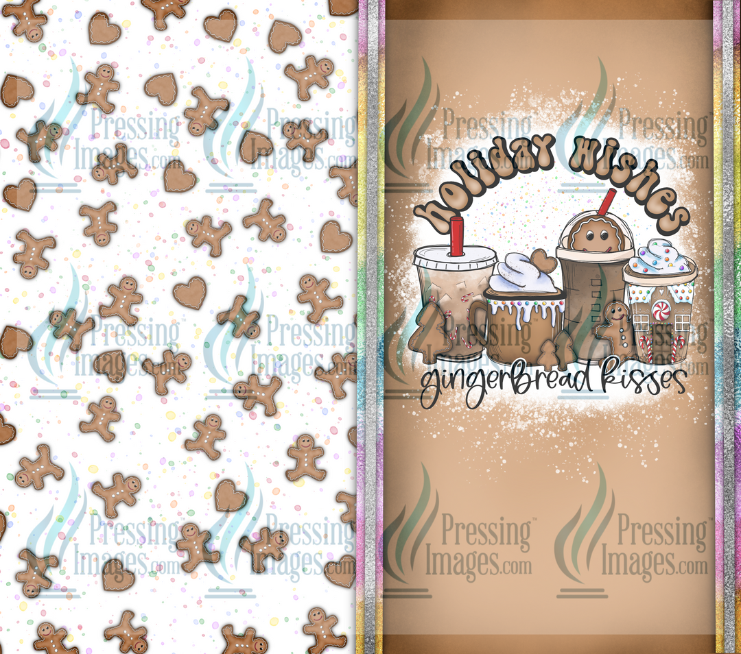 6411 Holiday Wishes Gingerbread Kisses Tumbler Wrap