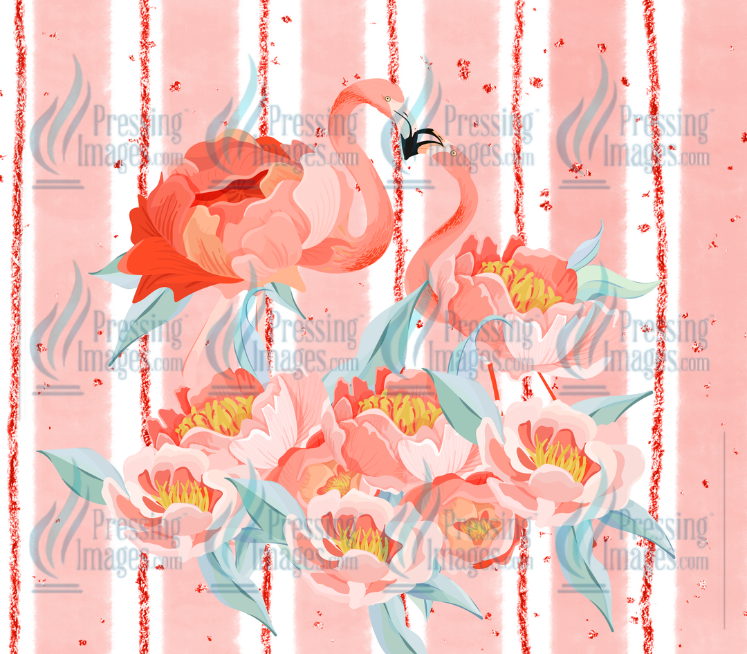 6170 Flowers and Flamingo Tumbler Wrap