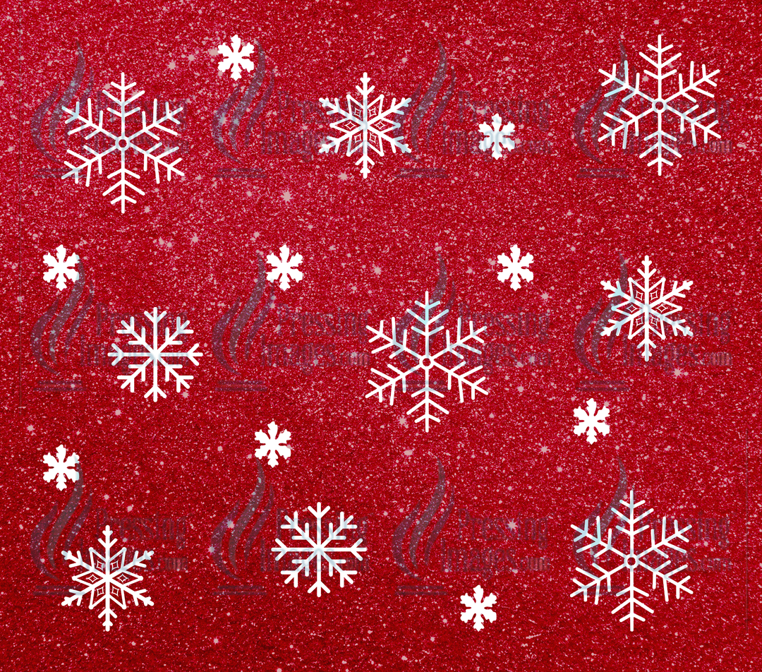 6178 Red Glitter Snowflake Tumbler Wrap