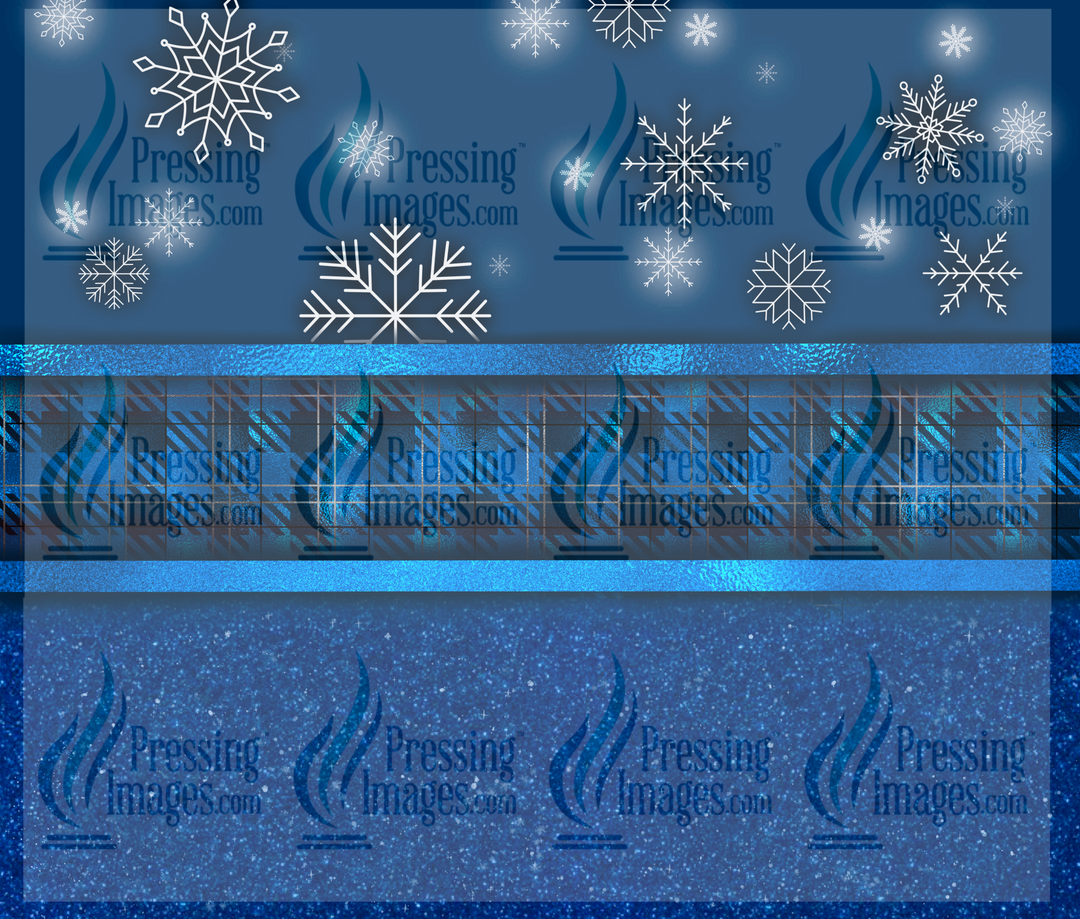 6439 Silver blue plaid snowflakes Tumbler Wrap