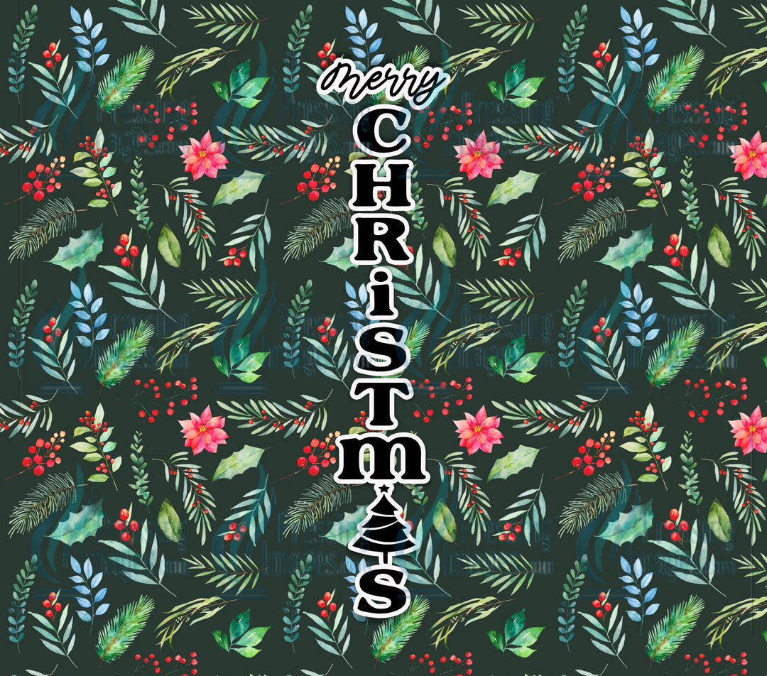6189 Merry Christmas Patterned Tumbler Wrap