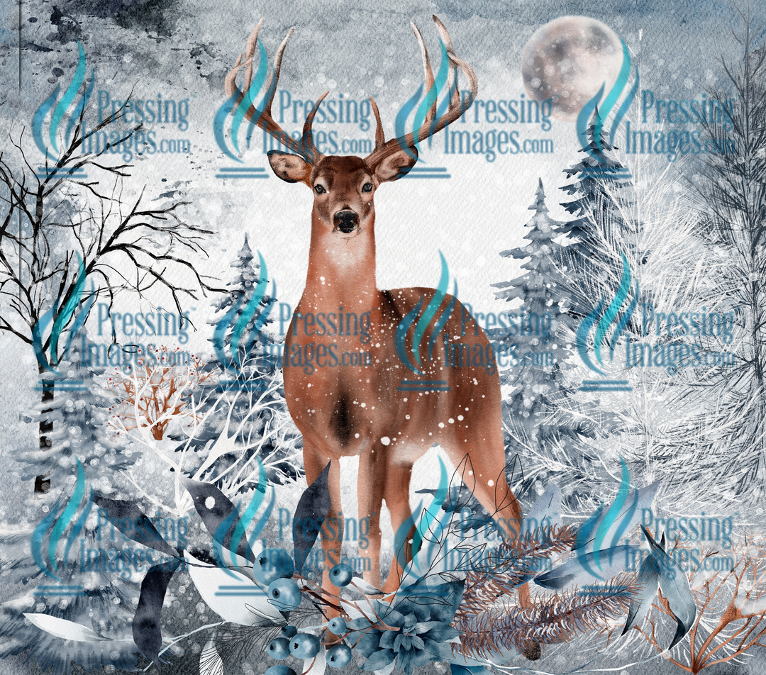 4077 Winter Deer Tumbler Wrap