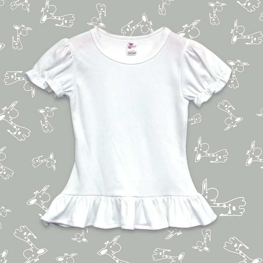 Short Sleeve Ruffle Toddler/Kids T-Shirt for Sublimation