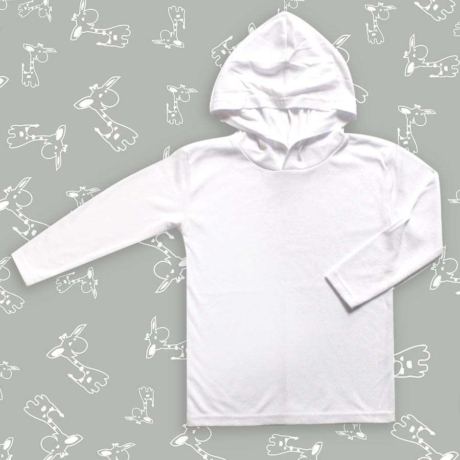 Long Sleeve Hoodie Tee for Sublimation - Toddler and Youth