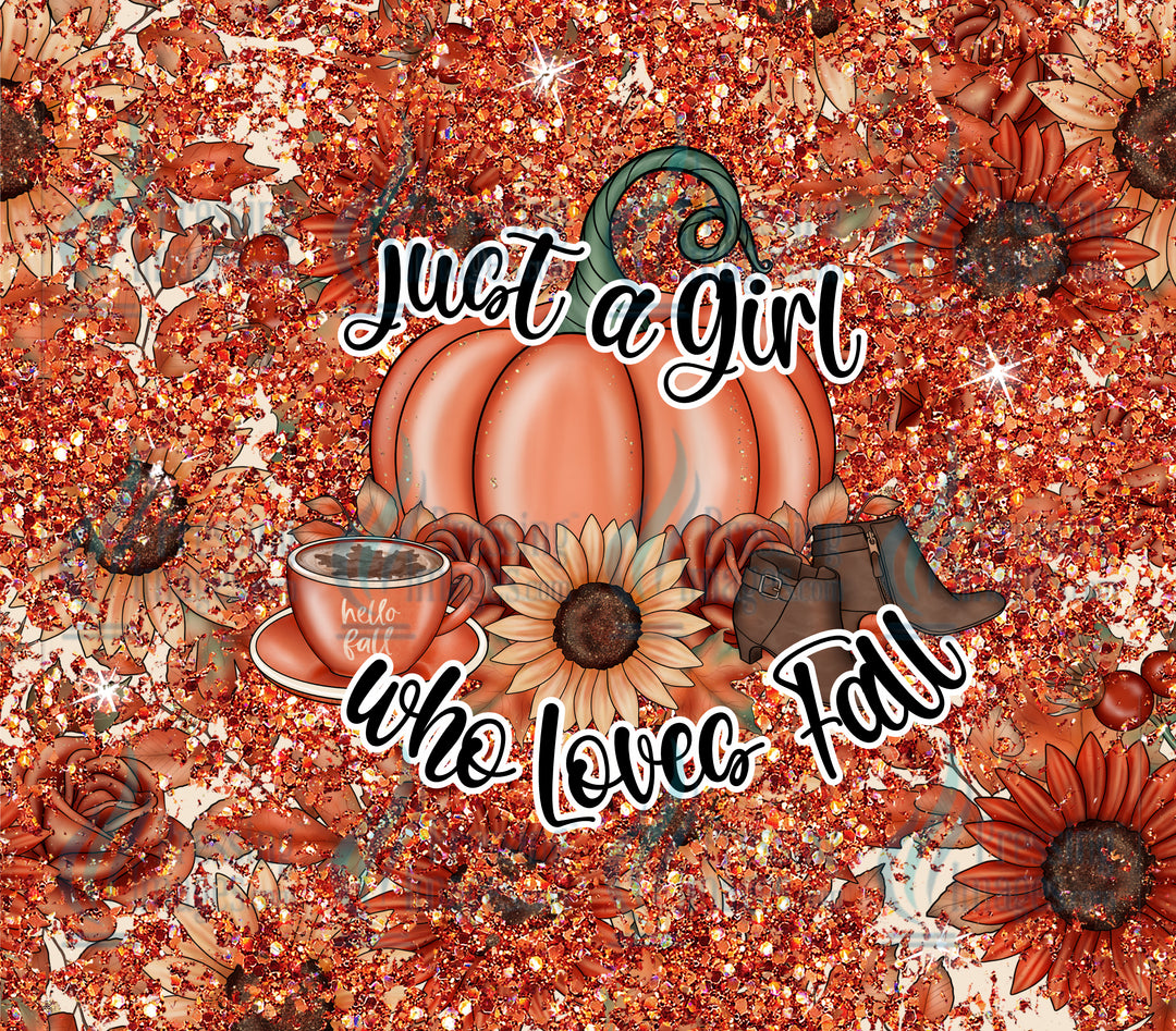 6262 Just A Girl Who Loves Fall Tumbler Wrap